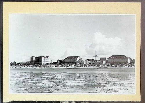 Duhnen Foto montiert auf Karton Strand bei Ebbe Fotograf Otto Schulze