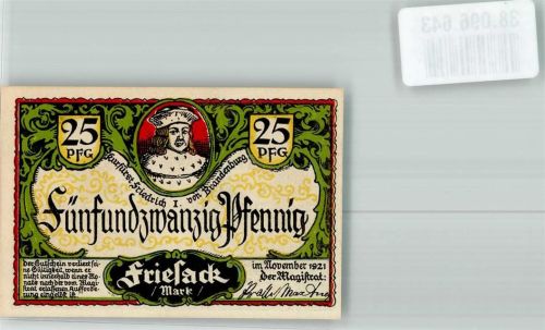 Friesack 1921 Notgeld 25 Pfennig