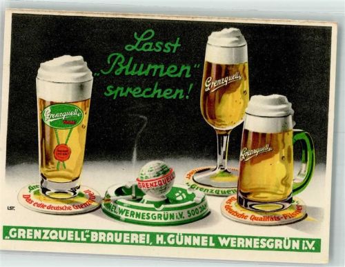 Wernesgrün Grenzquell Brauerei H. Günnel Bier Zigarette