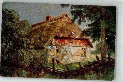 1918 sign. Moritz-Lübben M. Friedliche Bauernhäuser Wohlgemuth u. Lissner No. 817