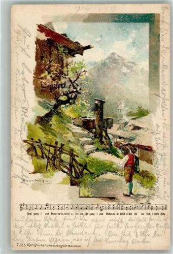 1899 Liederkarte Kunstanstalt Karl Stücker`s 7155