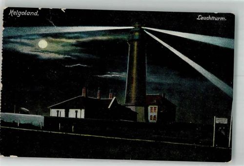 Helgoland 1913 Leuchtturm bei Nacht