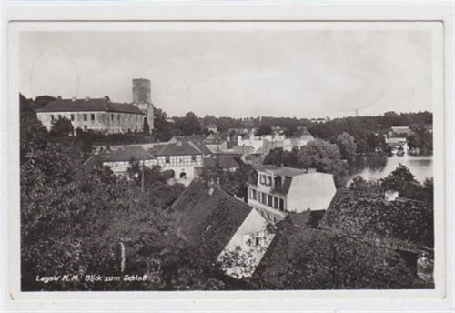 Lagow Lagow - Lagów / Kreis Oststernberg. Blick zum Schloß gelaufen 1934. Leichter Stempeldurchdruck, sonst gut erhalten.
