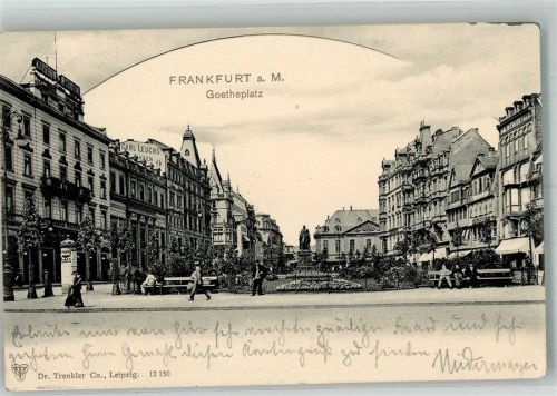 Frankfurt 1901 Adelskorrespondenz Goetheplatz Litfaßsäule
