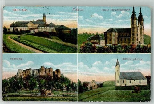 Bad Staffelstein 1919 Schloss Banz Kirche Vierzehnheiligen Staffelberg Staffelberg-Kirche Verlag Löffler & Co.