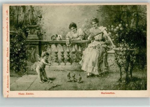 Marionetten Frauen Amor F.A. Ackermann Kunstverlag No. 1081