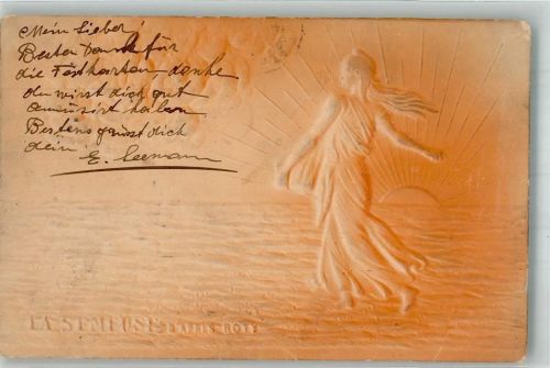 1904 Briefmarkenbild Säende Frau vor der aufgehenden Sonne