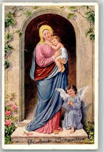 1919 Weihnachten Maria u. Jesus Engel B.K.W.I. 3019