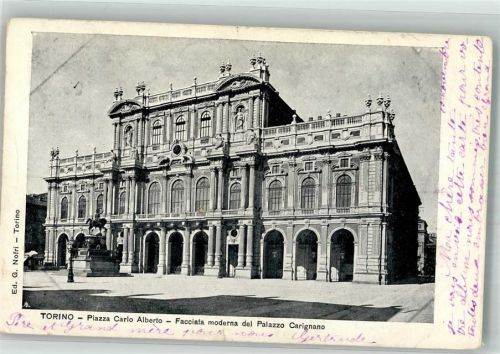 Torino 1904 Piazza Carlo Alberto Palazzo Carignano