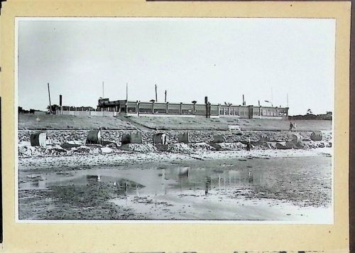 Döse Foto montiert auf Karton Strandhalle Kugelbake