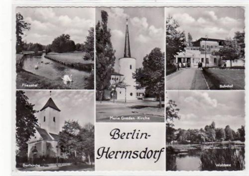 Berlin Reinickendorf, Hermsdorf mit 5 Abbildungen gelaufen von 1971. Gute Erhaltung.