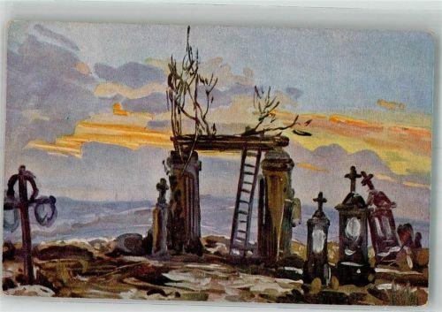 1917 sign. Vollbehr Ernst Verlassene Beobachtungsstelle Bergfriedhof