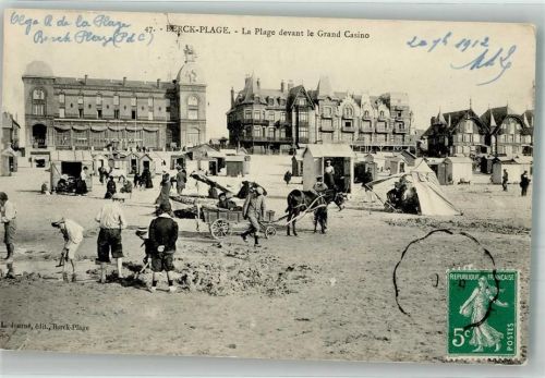 Berck Schwimmbad Strand Kasino Briefmarke Bildseite
