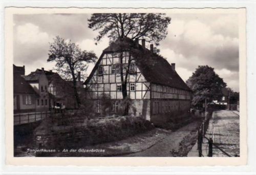 Sangerhausen mit Partie an der Göpenbrücke gelaufen von 1940. Gute Erhaltung.