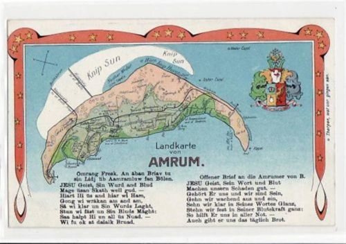 Amrum mit Landkarte ungelaufen Gute Erhaltung.