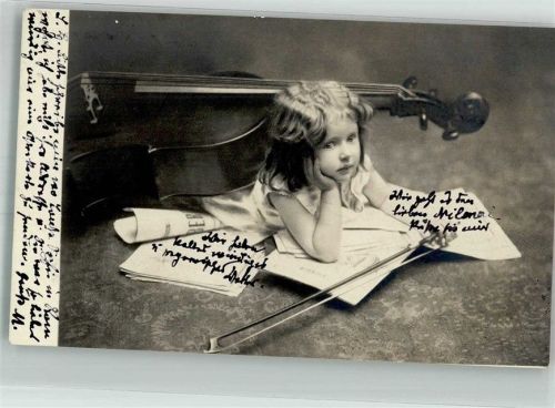 1904 Kleines Mädchen mit Kontrabass Adelskorrespondenz