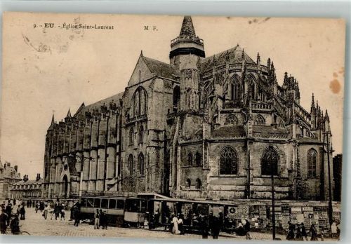 Eu Marktszene Straßenbahn Kirche Saint-Laurent