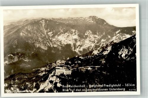 Predigtstuhl 1939 Fliegeraufnahme des Berges mit Seilbahnstation Bergrestaurant und Untersberg