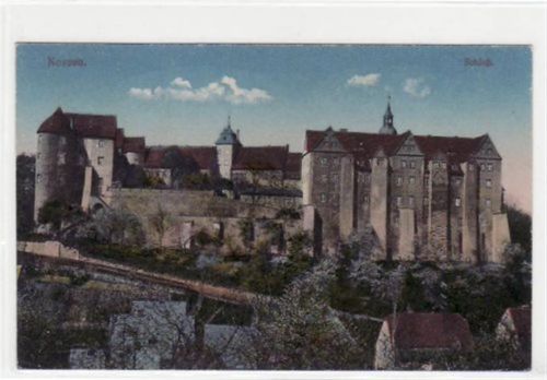 Nossen mit Schloss gelaufen, Marke entfernt, handschriftliches Datum von 1924. Gute Erhaltung.