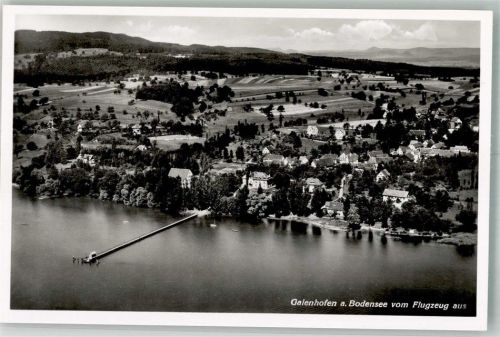 Gaienhofen 1941 Fliegeraufnahme des Ortes am Bodensee mit Seebrücke