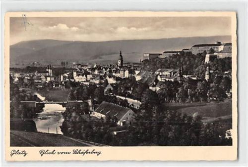Glatz Glatz / Klodzko mit Blick vom Schäferberg gelaufen. Marke unsauber entfernt, sonst gut erhalten