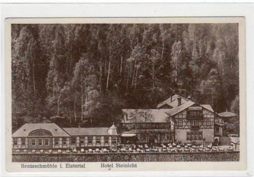 Rentzschmühle mit Blick auf Hotel Steinicht ungelaufen Gute Erhaltung.