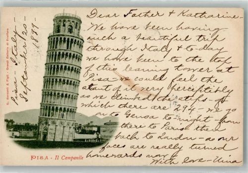 Pisa 1899 Denkmal Schiefer Turm
