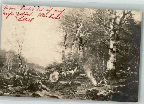 1902 Holzfäller am Lagerfeuer Adelskorrespondenz