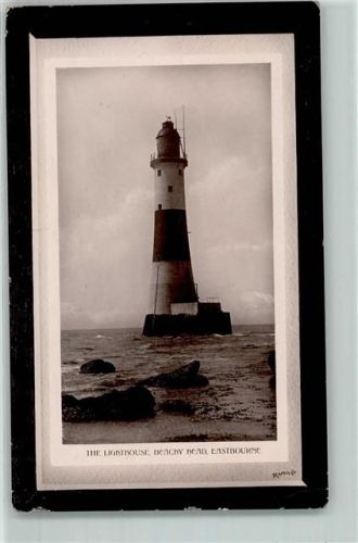 Eastbourne Lighthouse Beachy Head Passepartout AK Leuchtturm Foto AK