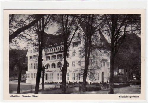 Glücksburg Glücksburg mit Matthias Claudius - Heim. ungelaufen Nachkriegskarte. Gute Erhaltung.