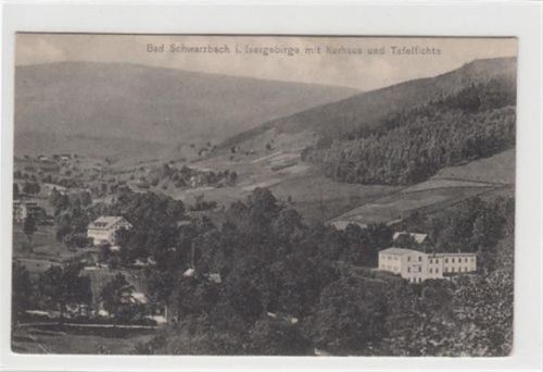 Bad Schwarzbach Bad Schwarzbach / Czerniawa-Zdrój - Kreis Lauban / Luban im Isergebirge. Kurhaus Tafelfichte gelaufen. Leicht stockfleckig, sonst gut erhalten