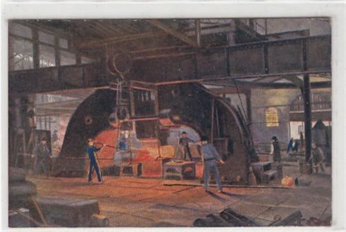 Königshütte Künstlerkarte Hammer Königshütte / Królewska Huta ungelaufen Gute Erhaltung.
