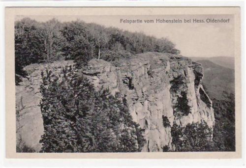 Hess. Oldendorf. Felspartie vom Hohenstein ungelaufen Ecken mit Albumabdrücken, sonst gut erhalten