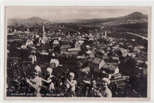 Ahrweiler mit Blick aus den Weinbergen ungelaufen kleiner Knick unten links und rechts, leicht fleckig, sonst gut erhalten