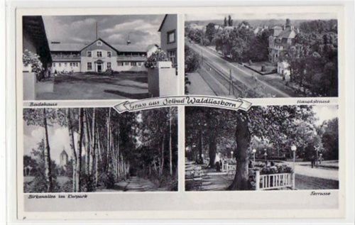 Bad Waldliesborn, 4 Abbildungen mit Badehaus u. Hauptstasse ungelaufen Gute Erhaltung.