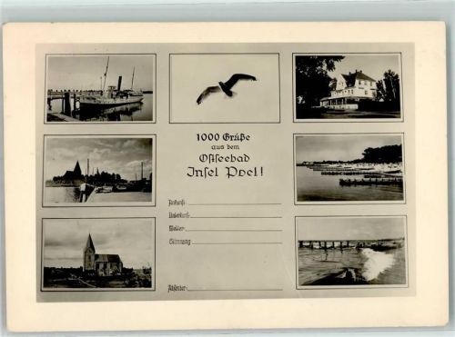 Insel Poel Schiff Möwe Kirche Brücke 1000 Grüße