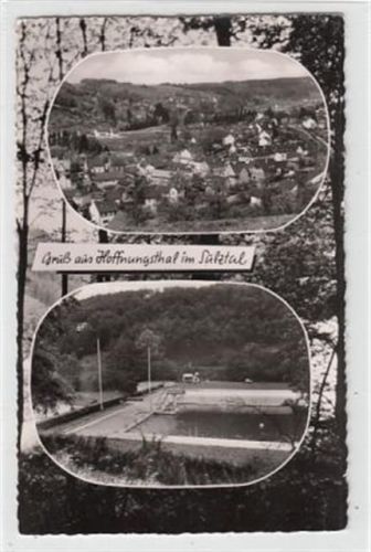Hoffnungsthal im Sülztal und Schwimmbad gelaufen, 1974 kleiner Knick oben links, sonst gut erhalten