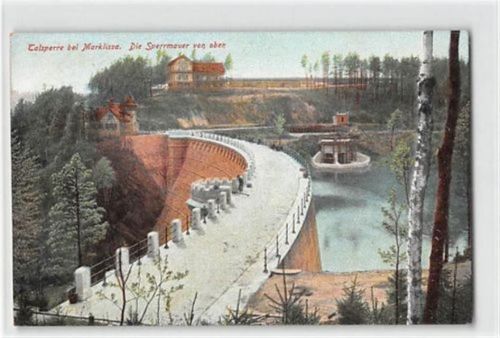 Talsperre bei Marklissa / Lesna - Kreis Lauban / Powiat Lubanski. Sperrmauer von oben. Karte beschrieben Rückseite leicht stockfleckig, sonst gut erhalten