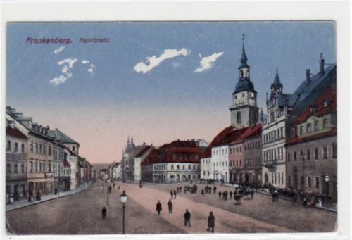 Frankenberg Frankenberg mit Marktplatz ungelaufen leichte Eckabschürfungen, kleiner Knick unten links, sonst gut erhalten.