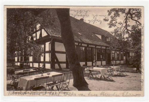 Forsthaus Heiligenberg bei Vilsen gelaufen, mit Marke und Stempel, Datum nicht lesbar. Leicht fleckig, sonst gut erhalten