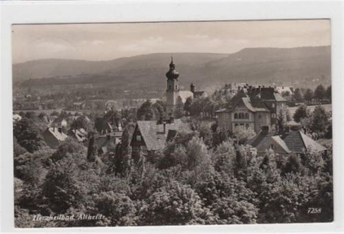 Bad Altheide Panorama vom Herzbad Altheide / Polanica Zdrój - Kreis Glatz / Klodzko gelaufen 1939. Rückseite leicht fleckig, sonst gut erhalten