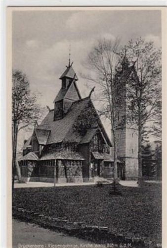 Krummhübel Brückenberg / Bierutowice - Kreis Hirschberg / Jelenia Góra im Riesengebirge. Kirche Wang ungelaufen Sehr gut erhalten.