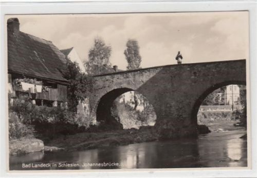 Bad Landeck / Ladek-Zdrój - Kreis Habelschwerdt / Bystrzyca Klodzka in Schlesien. Johannesbrücke ungelaufen Top Erhaltung.