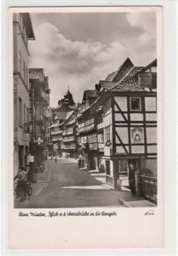 Hann Münden Hann Münden. ein Blick von der Weserbrücke in die Langestraße ungelaufen kleiner Knick oben rechts, sonst gut erhalten