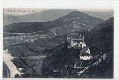 Obernhof Arnstein mit Totale und Burg ungelaufen Rückseite leicht fleckig, sonst gut erhalten