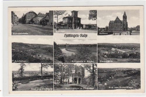 Bahnhofstraße und Bahnhof gelaufen, mit Marke und Stempel, Datum nicht lesbar. Gute Erhaltung.