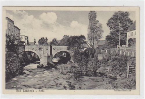 Bad Landeck Bad Landeck in Schlesien - Ladek-Zdrój / Kreis Habelschwerdt - Bystrzyca Klodzka. Johannesbrücke gelaufen 1931. Leichte Stempelspuren, sonst gut erhalten