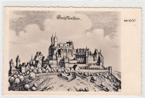 Burg Greifenstein um 1600, Federzeichnung ungelaufen Gute Erhaltung.