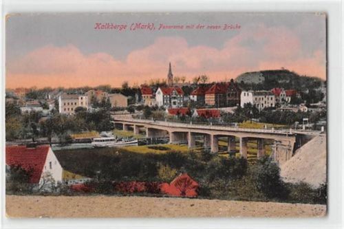 Kalkberge-Rüdersdorf. Panorama neuen Brücke ungelaufen leichte Abschürfungen, kleiner Knick unten rechts und links, leichter Bug oben rechts und links, leicht fleckig, sonst gut erhalten