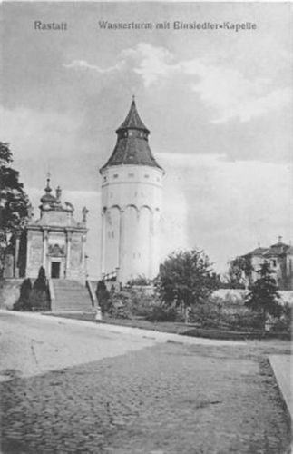 Rastatt Rastatt. Wasserturm Einsiedler Kapelle gelaufen. Gute Erhaltung.